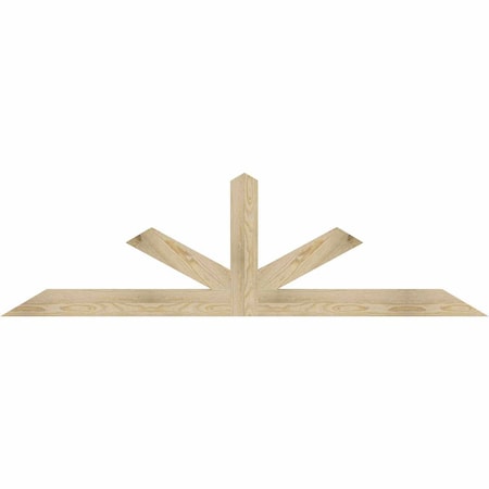 Ekena Millwork Saratoga Rough Sawn Timber Gable Bracket, Douglas Fir, 72"W x 21"H x 2"D x 4"F, 7/12 Pitch GBW072X21X0204SAR00RDF